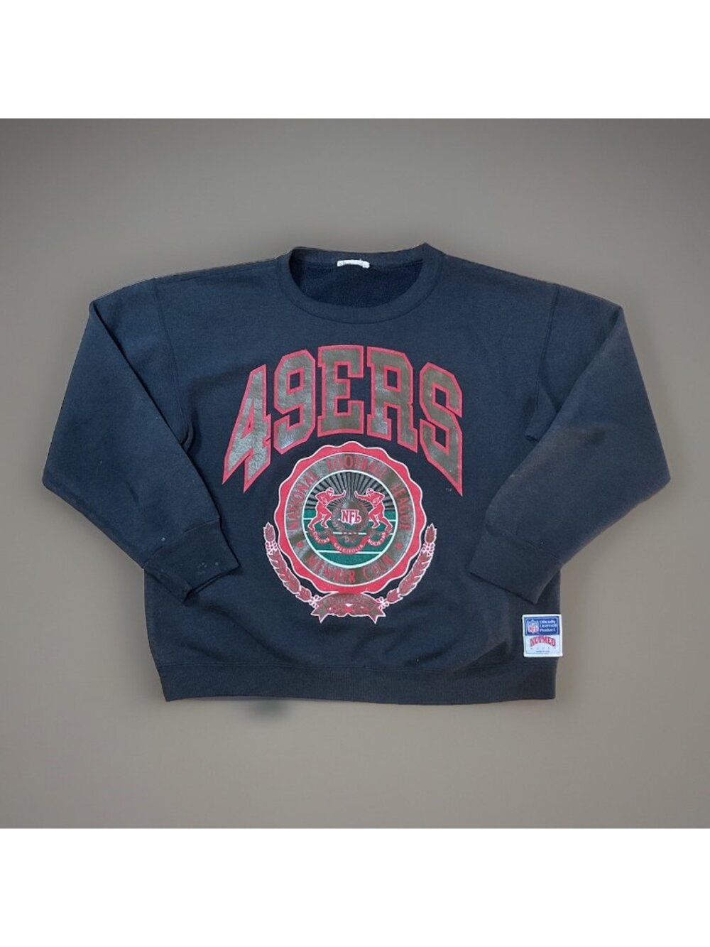 Vintage San Francisco 49ers Nutmeg Mills 90s Crewneck NFL Men’s Black
